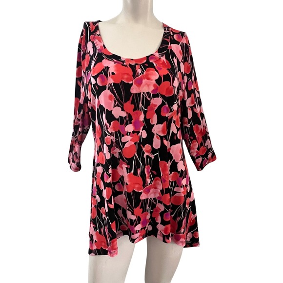 Chaus New York XL Floral Tunic Top Blouse Fairy Bloomcore Boho Chic Festival - Picture 1 of 9
